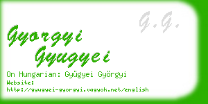 gyorgyi gyugyei business card